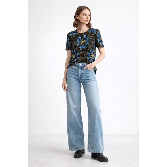 Cervelle Tops - Cervelle Womens Multicolor Sequin Pure Silk Hearts Beaded Blouse Size Small